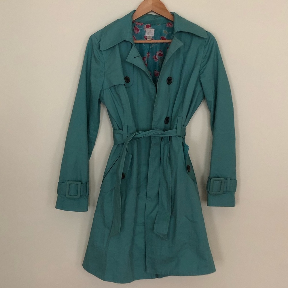 Fashionable Turquoise Spring Trench Coat by Lauren Conrad - Size 6